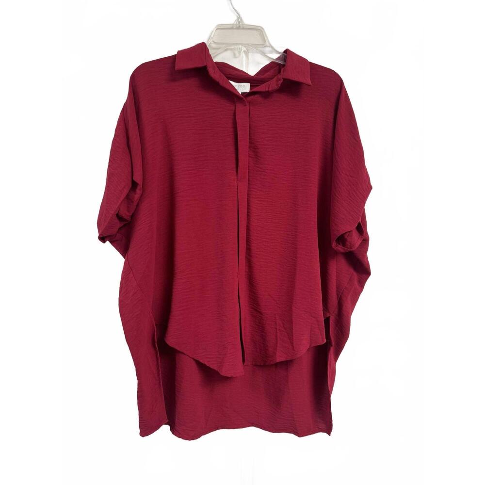NEW UMGEE women's button down shirt in red